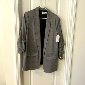 Blazer, black, white, with red stripes. New with tags.